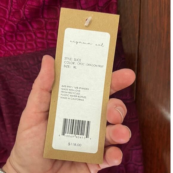 NWT Niyama Sol Rare Slice Croc Dragon fruit pink size XL fitted yoga activewear - Picture 5 of 10